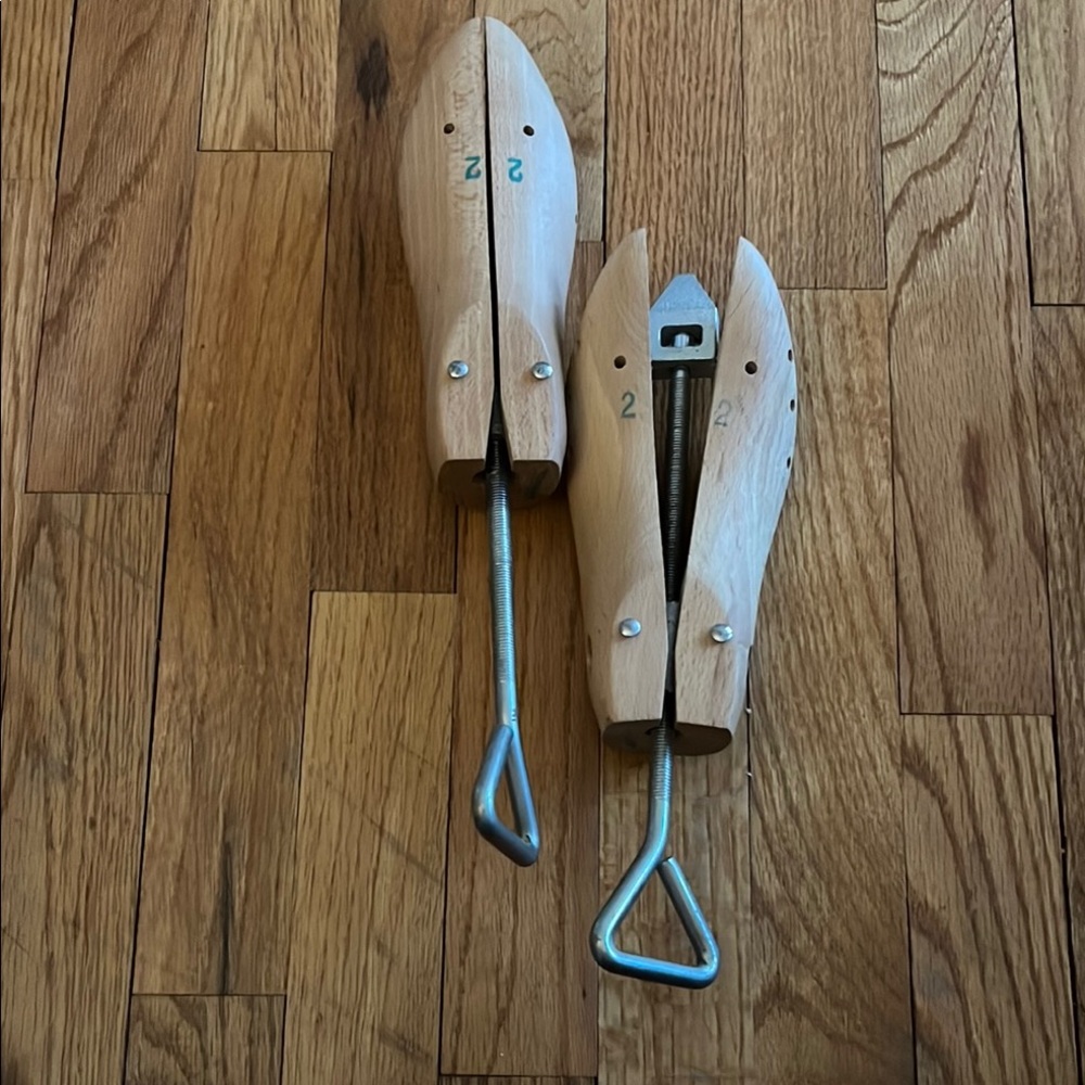 Professional shoe stretchers to stretch the width of shoes to fit.